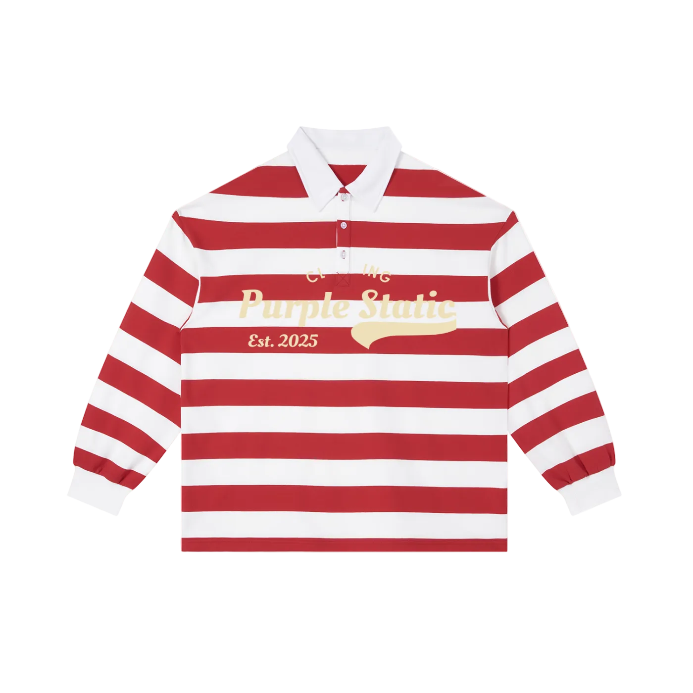 Purple Static "Classic" Color Block Stripe Polo Shirt