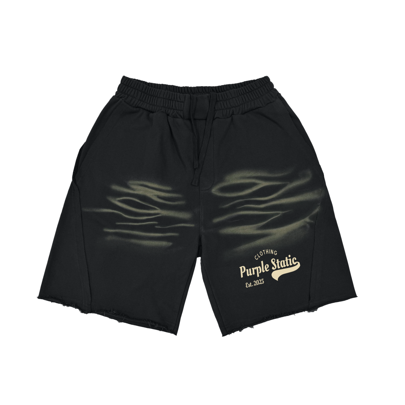 Purple Static Vintage Washed Tiger Stripes "Classic"  Short Pants