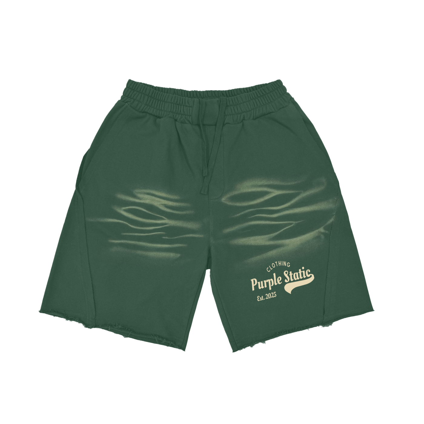 Purple Static Vintage Washed Tiger Stripes "Classic"  Short Pants