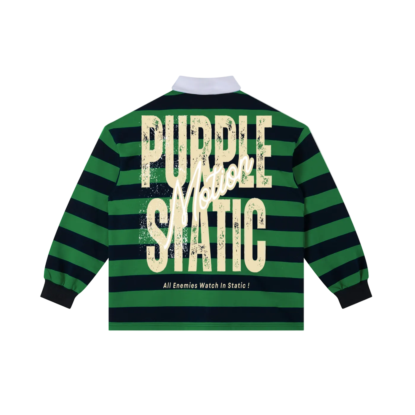 Purple Static "Classic" Color Block Stripe Polo Shirt