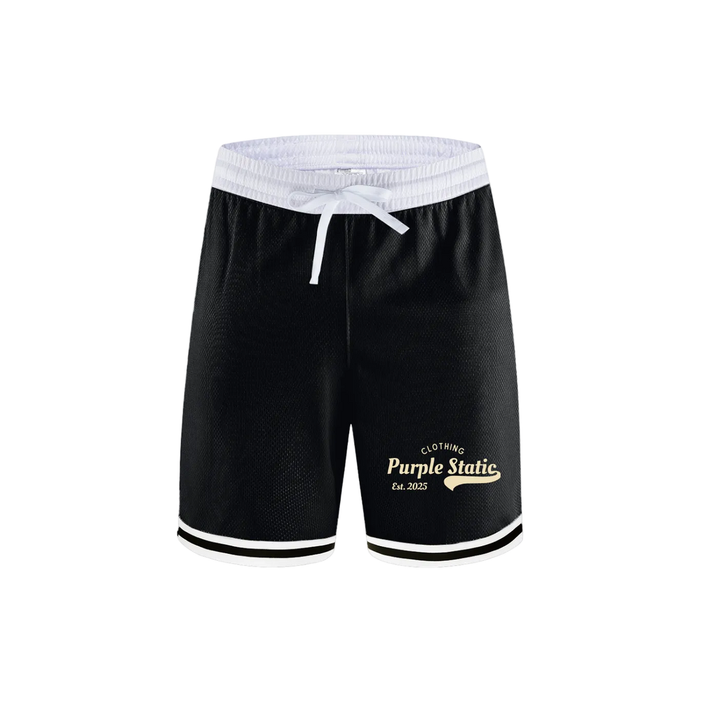 Purple Static "Classic' Stripe Trim Basketball Shorts